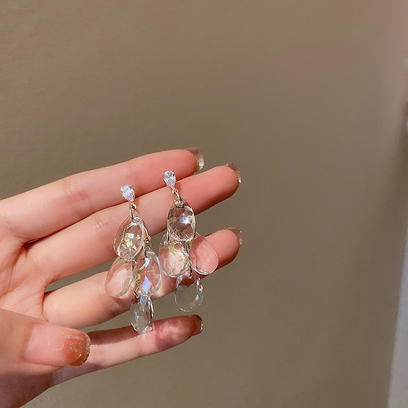 Anting Drop 925 Silver Needle Gaya Korea Untuk Wanita