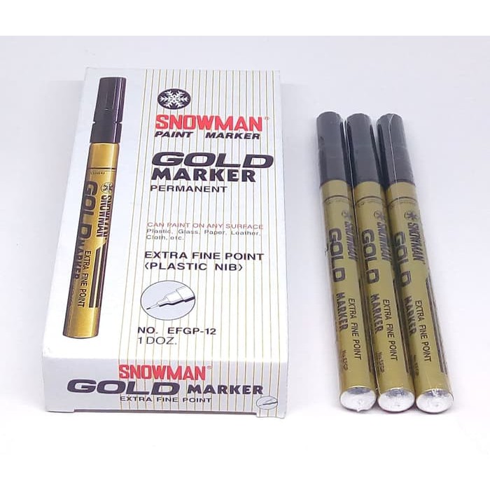 

Unik Spidol Permanent Snowman Gold Kecil