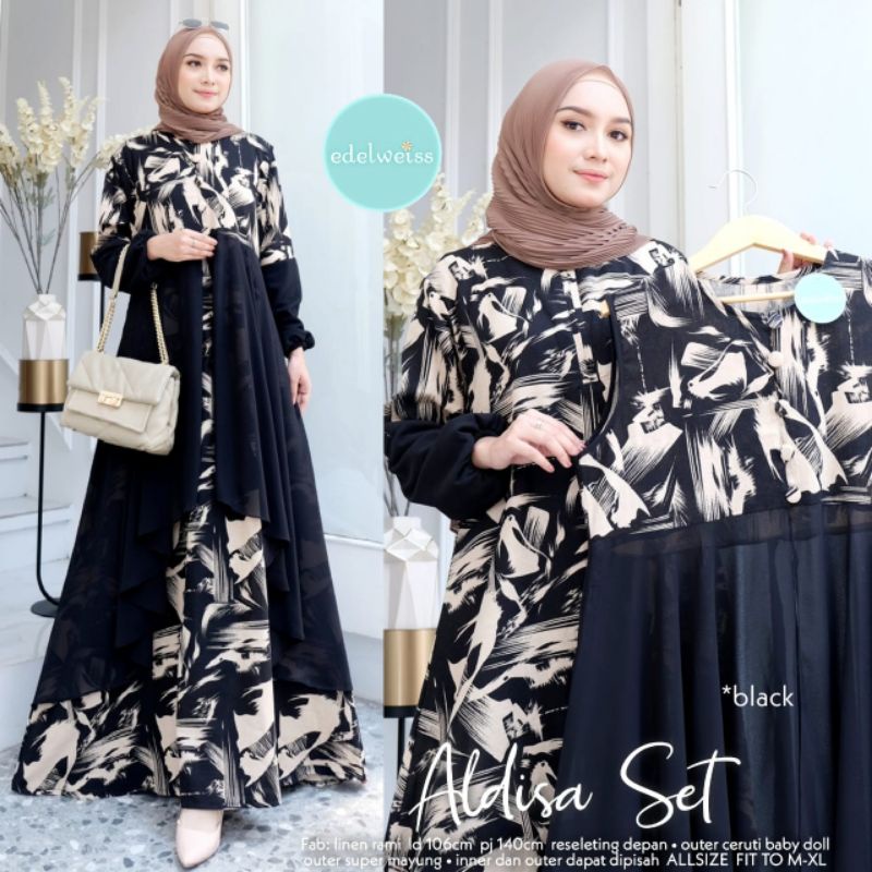 ALDISA DRESS | SETELAN DRESS WANITA MUSLIM | BY EDELWEISS
