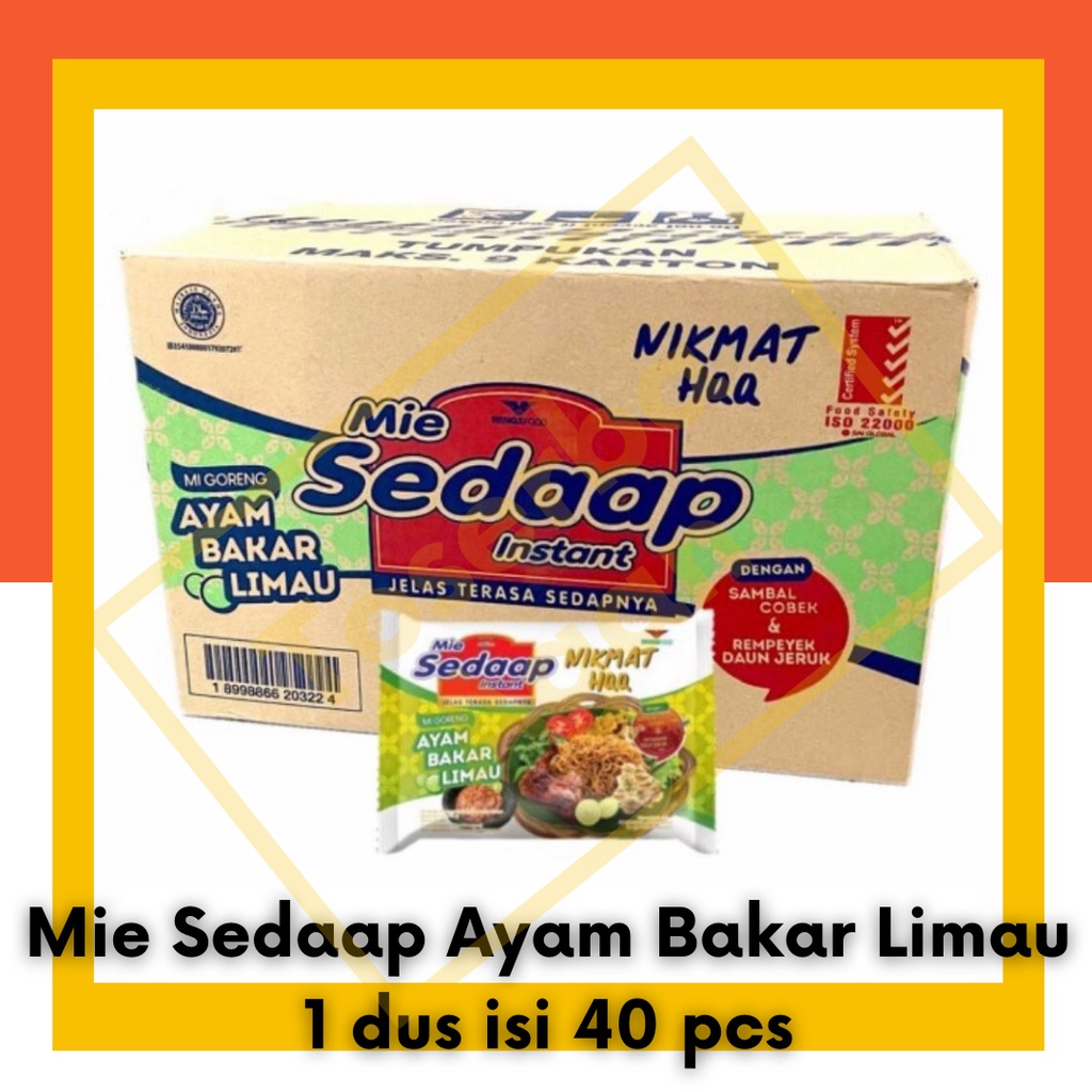 Jual Mie Sedaap Ayam Bakar Limau 1 Dus Box Karton Isi 40pcs Mi Instan