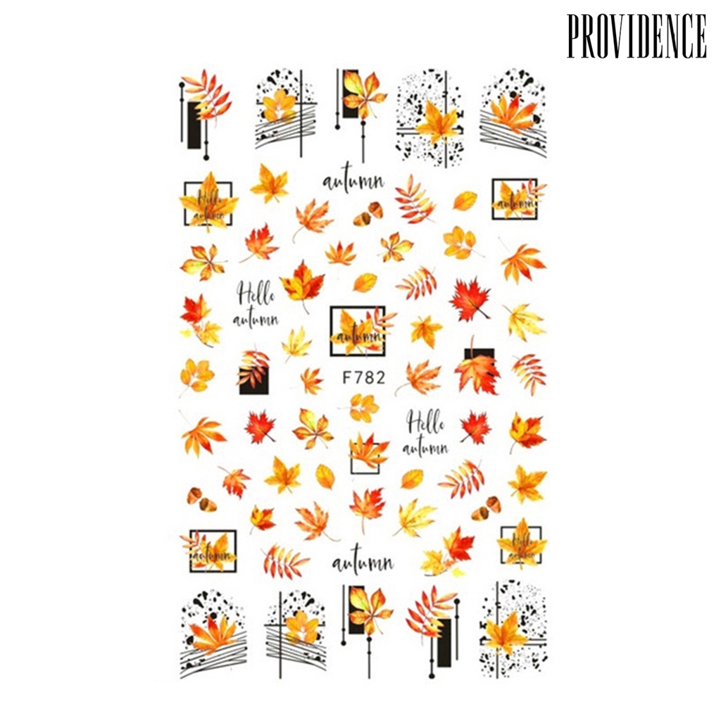 Providence 1 Sheet Manicure Decal Delicate Compact Safe Autumn Maple Leaves Nail Art Transfer Sticker for Women