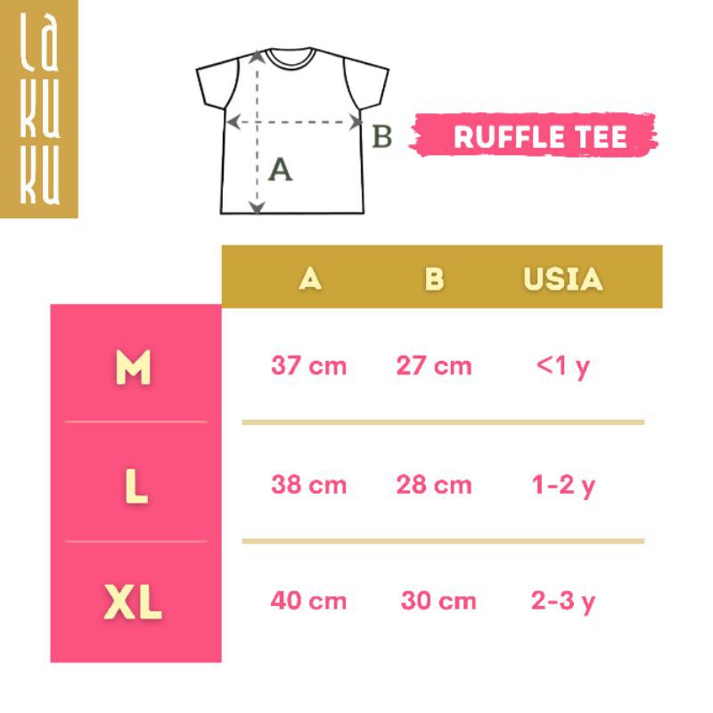 Atasan Kaos Ruffle Tee anak perempuan 1-3 tahun Lengan Kupu-kupu Pakaian Baju Anak Warna Polos