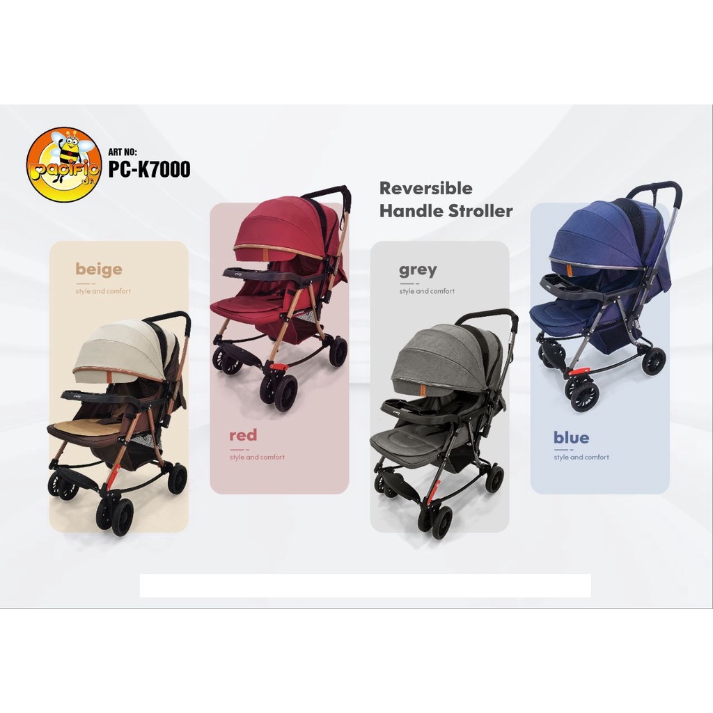 Bazar Sepeda - Kereta Dorong Stroller Bayi Pacific K7000 Rocker + Reversible Stir