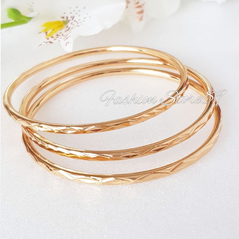 Gelang bangle xuping gelang keroncong set gelang set 3 lapis emas xuping