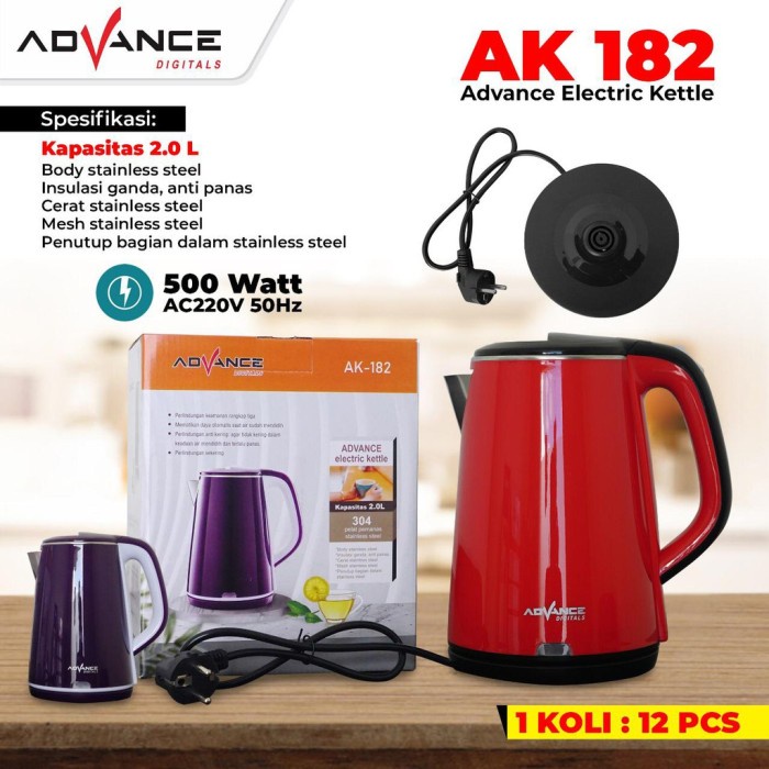 Advance AK-182 Electric Kettle 2 LIter Teko Listrik AK182