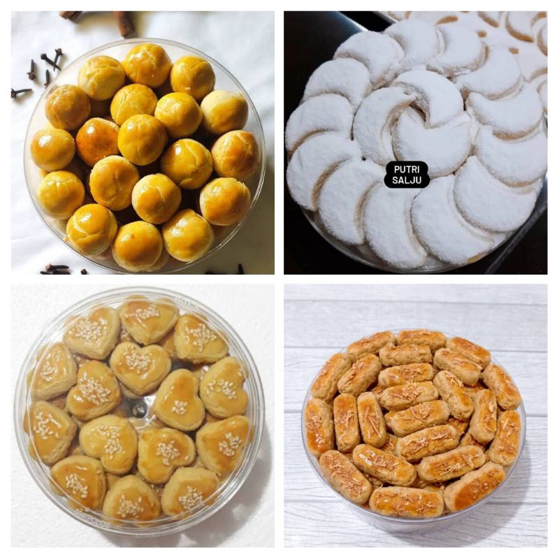 Jual Aneka Kue Kering Lebaran 250gr Nastar Kastangel Kacang Salju