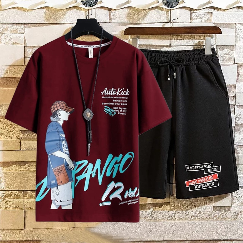 COD - setelan terbaru oversize size M|L,XL setelan pakaian pria distro keren set.AUTO- belibeli