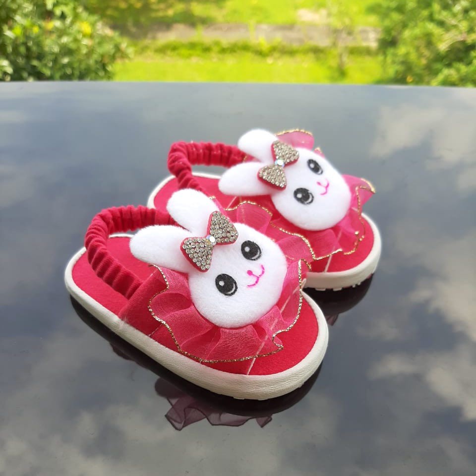 TOKOERS STA01 Sepatu Sandal Anak Perempuan Umur 1 2 3 tahun - Sandal Tali Anak Motif Boneka Kelinci - Anti slip