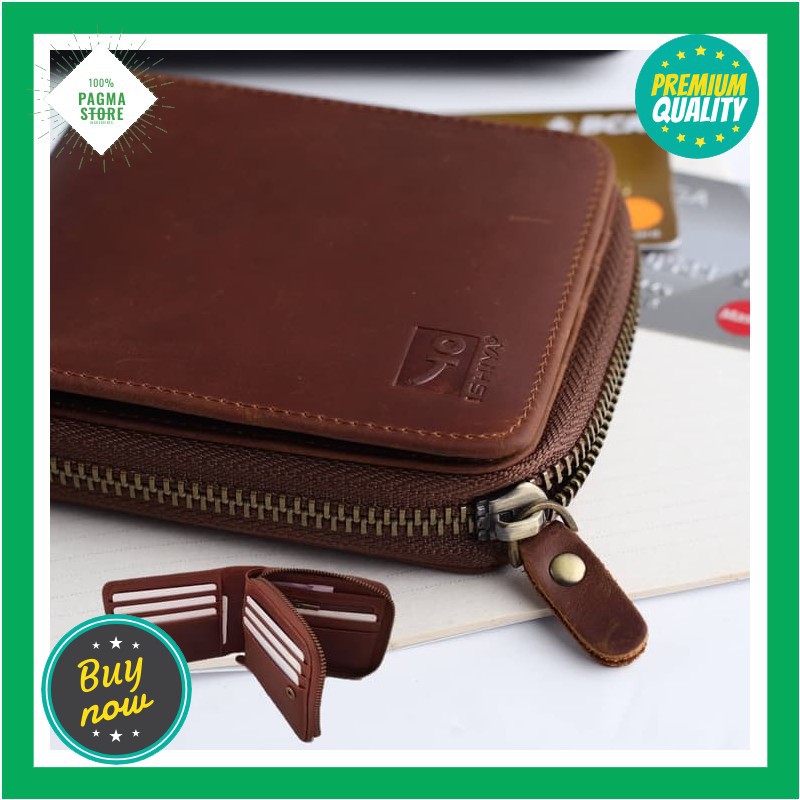 DOMPET PRIA KULIT ASLI ZIPPER CARD HOLDER ISHIYA IGOR