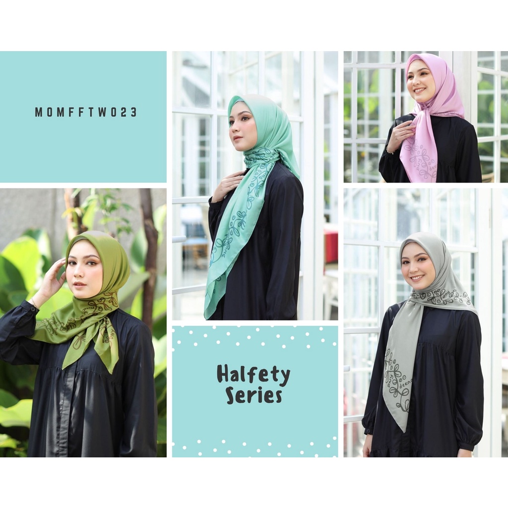 Kerudung Deenay Halfety Series Ori / Jilbab Segi Empat Voal Motif Hijab Printing Ultrafine