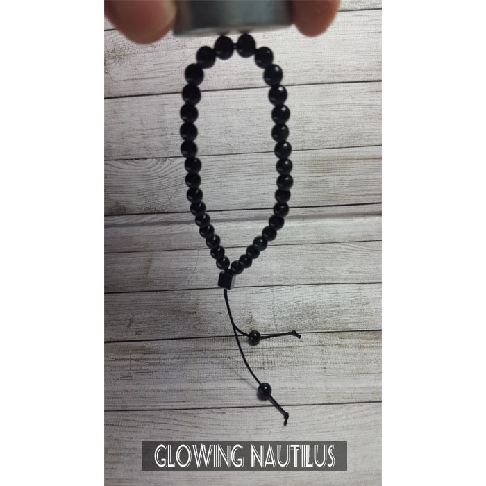 Gelang Tasbih 33 Batu Asli Black Jade 6mm