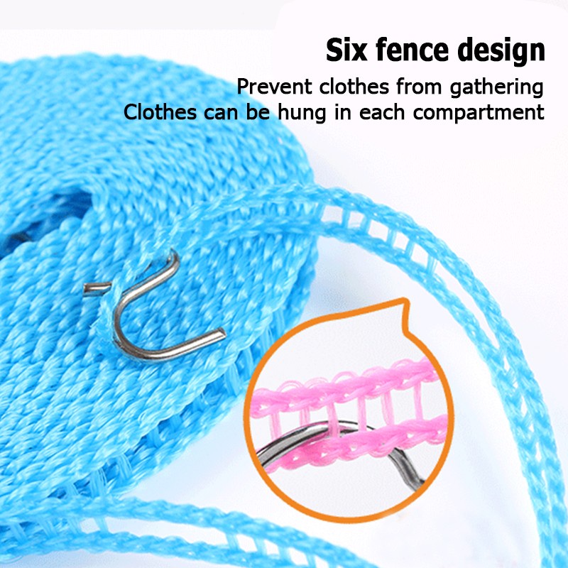 Tali Gantungan Jemuran Baju 5 meter / Hanger Super Praktis / Gantungan Baju / Clothes Line Laundry / Tali Tambang Portable Dengan Kait / Clothes Line