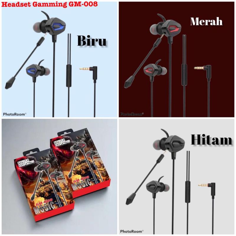 Handsfree headset Gaming GM-008 Plus Mic Stereo Earphones Games Plus Mic