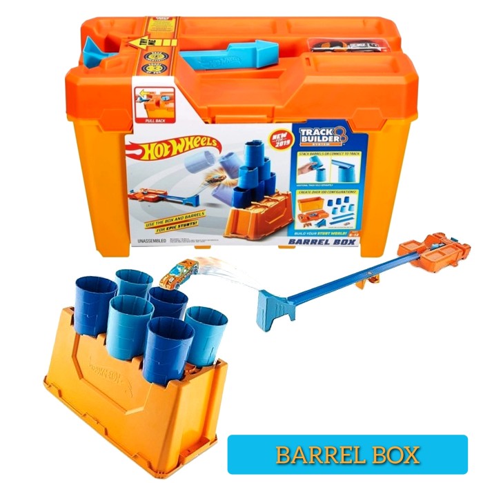 hotwheels   hot wheels track set builder barrel box gcf91