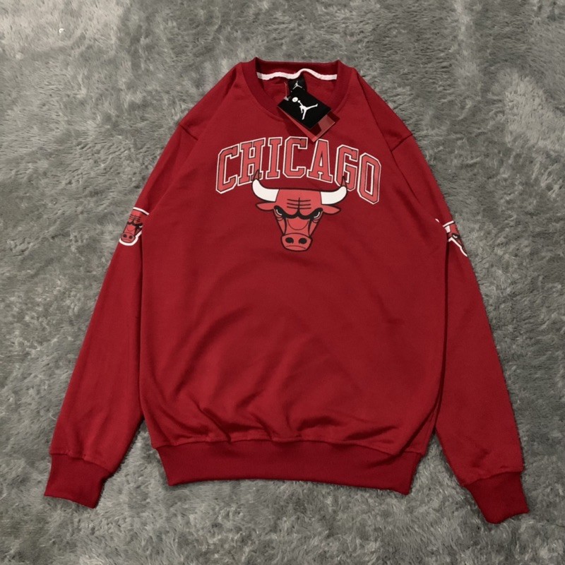 Sweater Crewneck Air Jordan Chicago Bulls Fulltag &amp; Lebel