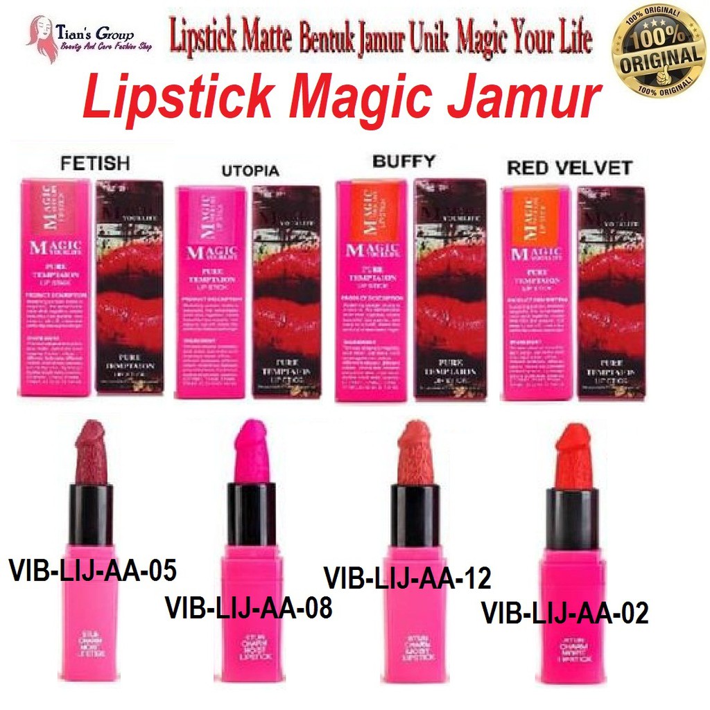 Viral Lipstik Bentuk Jamur Unik Mushroom Lipstick Ada 4 Varian Warna Ori Asli