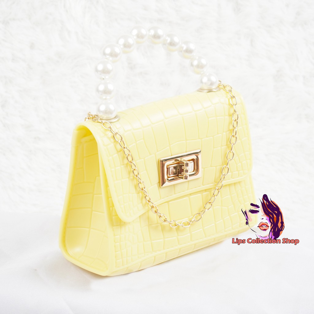 Tas Jelly Mini Croco Pearl | Tas Jelly Mini Motif Buaya Croco | Tas Selempang Jelly