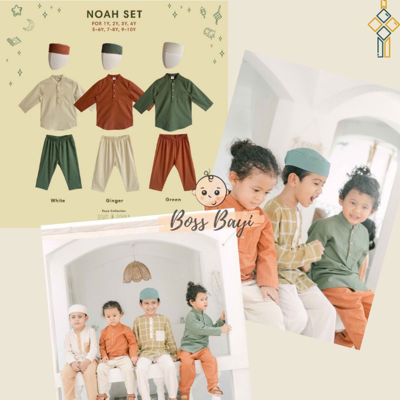 BOHOPANNA - Noah Set / Setelan Koko Peci Anak Raya Collection