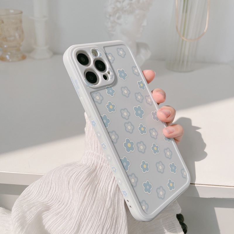 IPHONE Casing Ponsel Full Cover TPU Lembut Motif Bunga Samping Untuk Iphone7 8 PLUS X XR XS 11 12 13 14 MINI PRO MAX SE 2020 Pelindung
