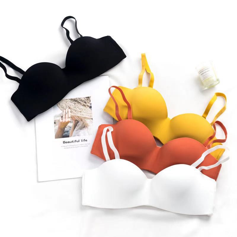 Half Cup Bra Model Seamless Tanpa Kawat Seamless Gaya Korea untuk Wanita / Bra Bralette Tanpa Kawat