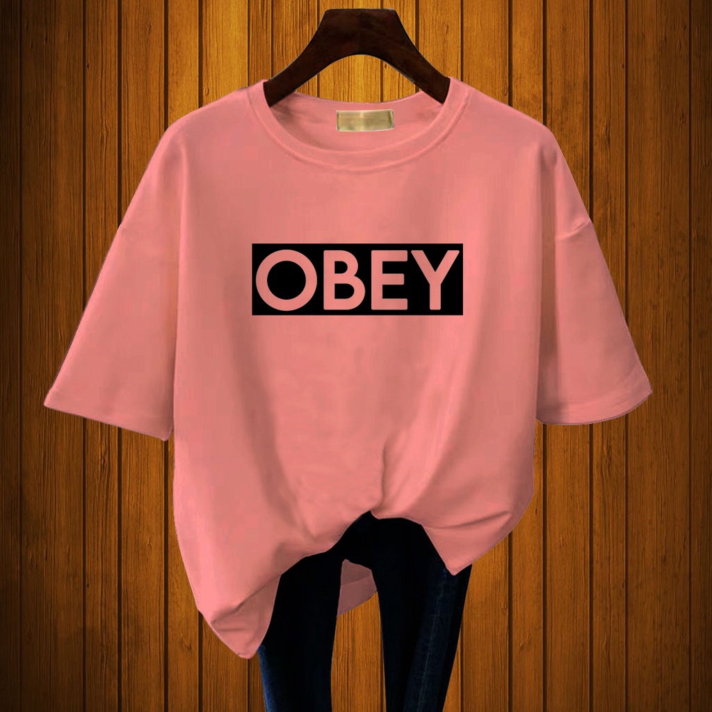 CALVIERO SHOP - BAJU KAOS ATASAN WANITA PRINT OBEY PRINT