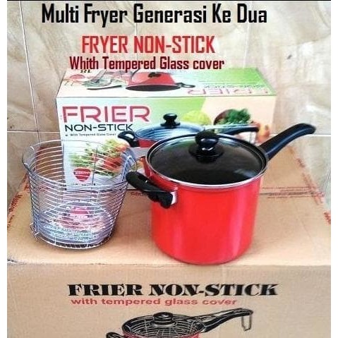 Panci Serbaguna Keramik Milux Gold XG229 Multi Fryer Generasi 2 / Frier NonStick Maspion Penggoreng