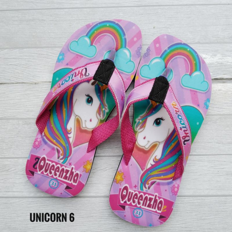 SANDAL CUATOM NAMA KARAKTER UNICORN ANAK/DEWASA |FREE CUSTOM SUKA SUKA