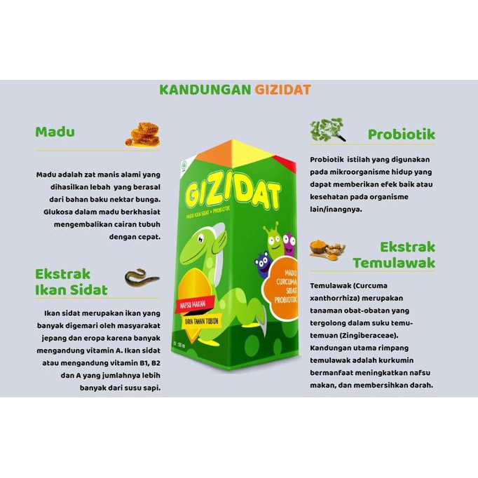 

ENAK Madu Gizidat multivitamin alami anak dan balita BANYAK RASA
