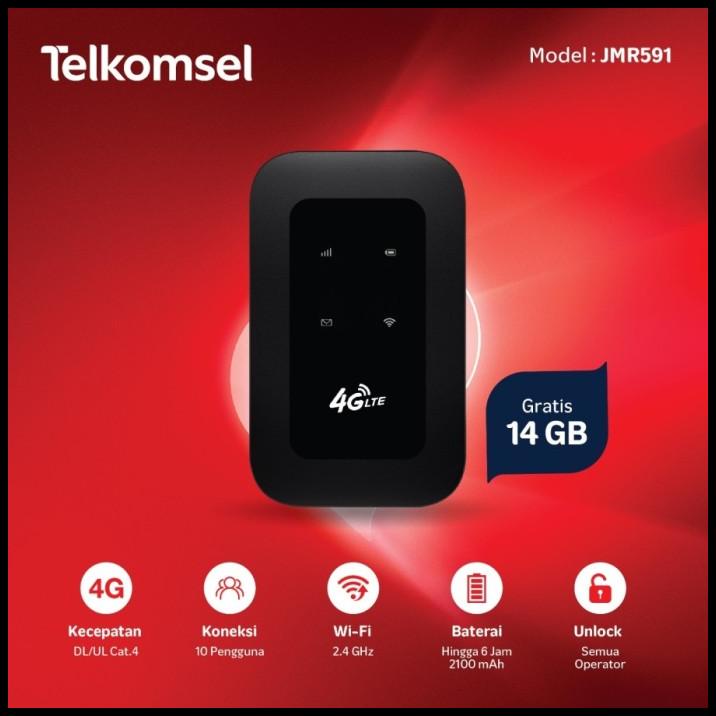 Jual Modem Wifi Jio Jmr591 Unlock 4G Free Telkomsel 14Gb Indonesia