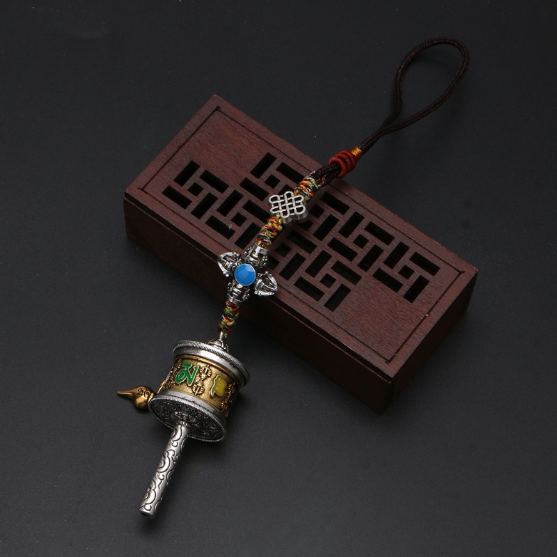 SIY  Prayer Wheel Spinner Keychain Om Mani Padme Hum Spirits Tibetan Buddhism Keyring