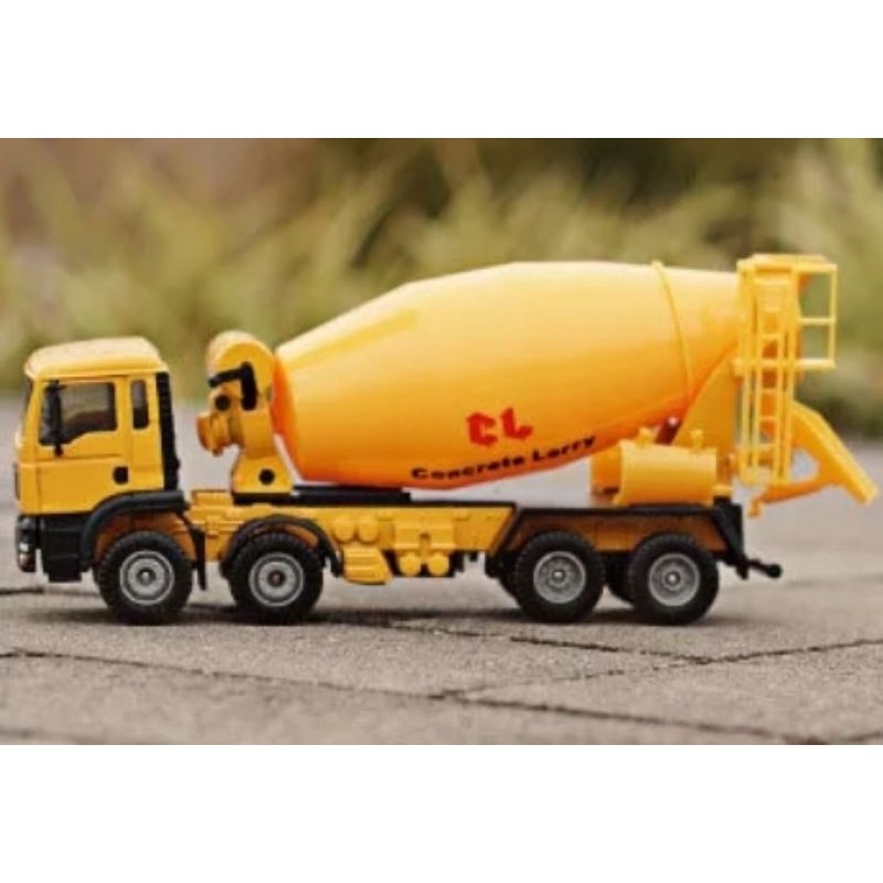 Diecast Truck KDW Cement Mixer Miniatur Alat Berat Truk Molen Diecast Kaidiwei Skala 1:50