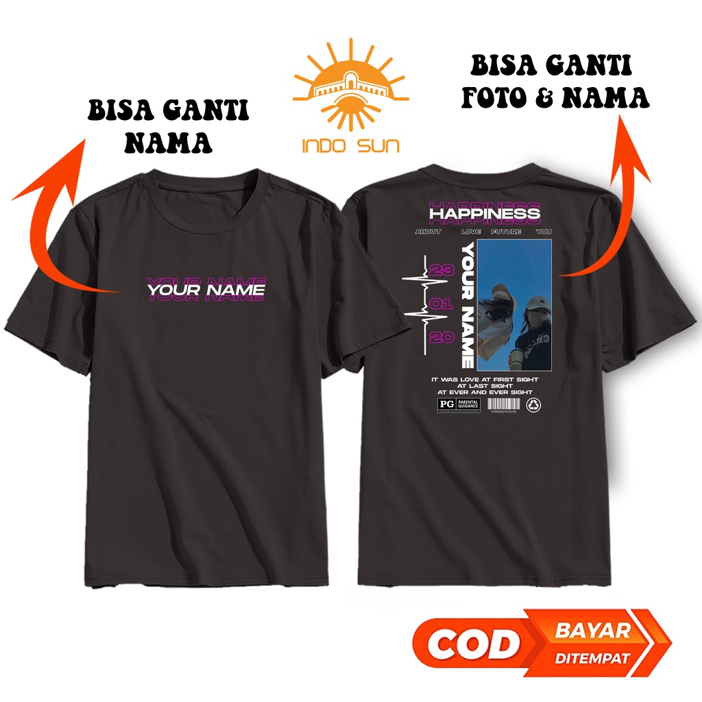 Kaos Custom Foto Bucin Aesthetic Streetwear / Kaos Viral Tiktok / Kaos Bucin / Bisa ganti foto kamu 