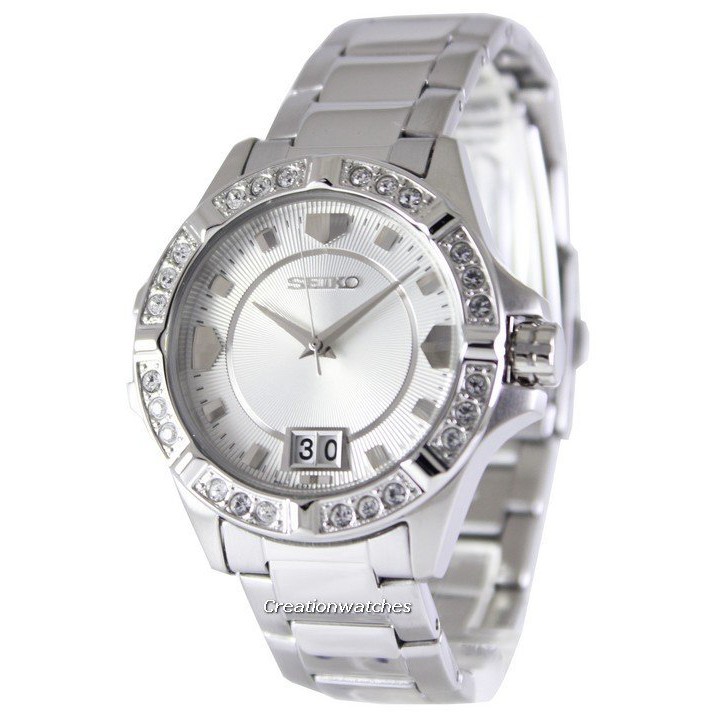 Seiko Ladies SUR809P1 Quartz Swarovski Big Date | Jam Wanita SUR 809