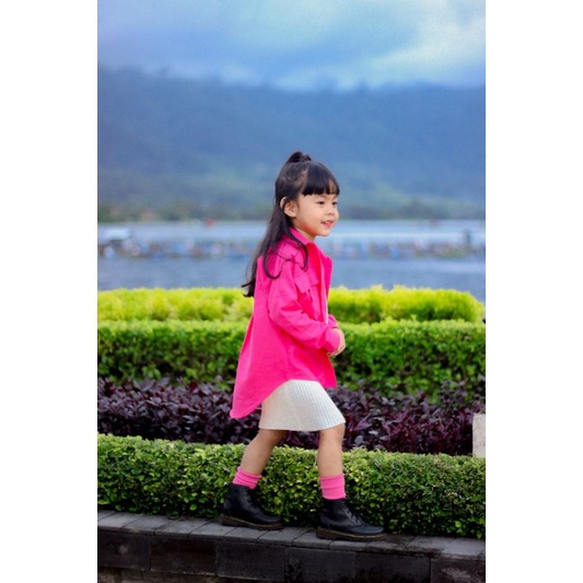 Oversize Kids by Keenanthi / Kemeja Oversize Anak / Kemeja Fuschia Anak