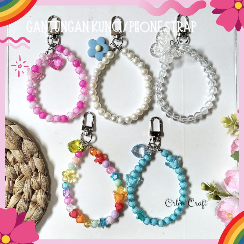 Phone Strap Custom/Gantungan Kunci / Gantungan HP / Keychain Kpop Beads Charm