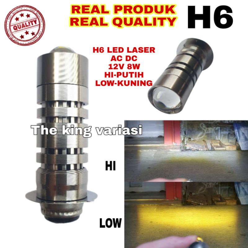 LED DEPAN H6 LED LASER/LAMPU UTAMA H6 SUPER LED AC DC 12V 8W HI LOW/LAMPU UTAMA MOTOR MATIC/LAMPU UT