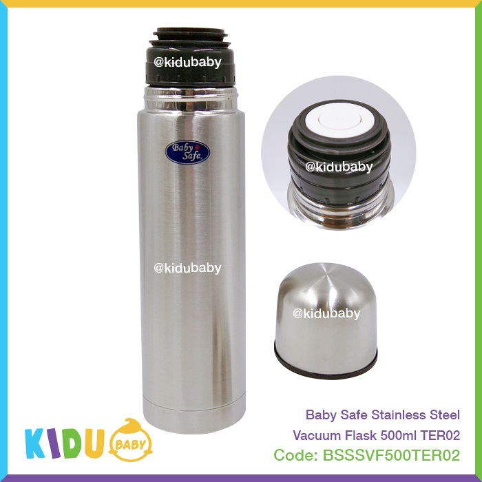 Baby Safe Stainless Steel Vacuum Flask 500ml TER02 Termos Air Kidu Baby