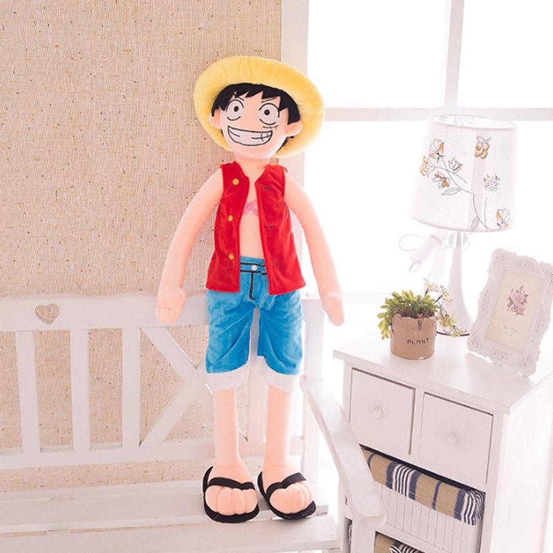 Big Size 85/120cm Japan ONE PIECE Luffy Cartoon Plush Doll Giant Luffy Soft Stuffed Toy Children Kids Gift Cotton Luffy Plush Toy