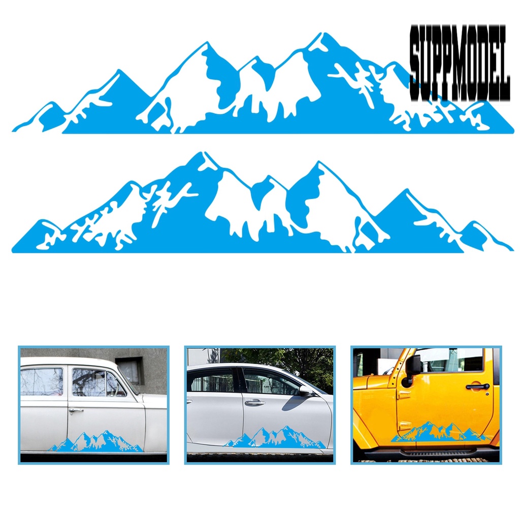 2pcs Stiker Motif Gunung Pohon Tahan Suhu Tinggi Dapat Dilepas Untuk Dekorasi Mobil