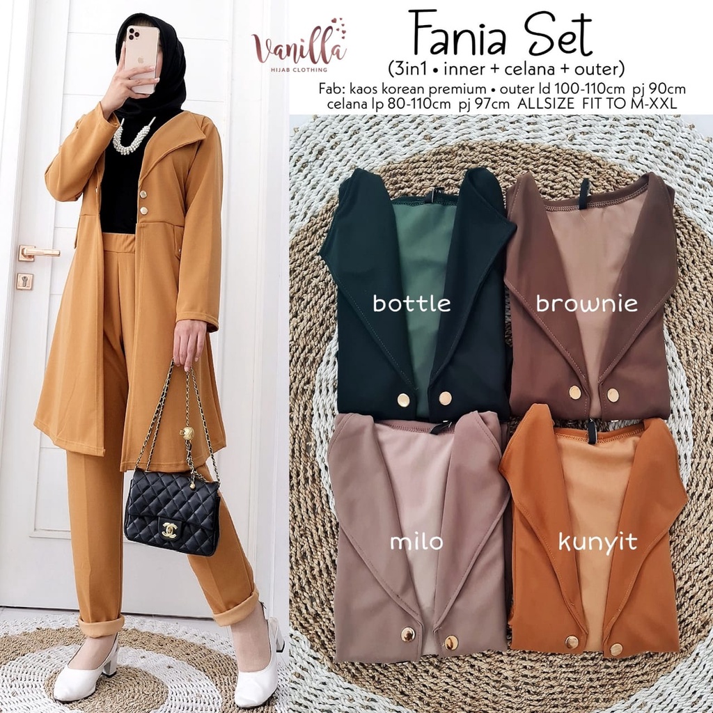 fania set Stylish dari vanilla hijab clothing