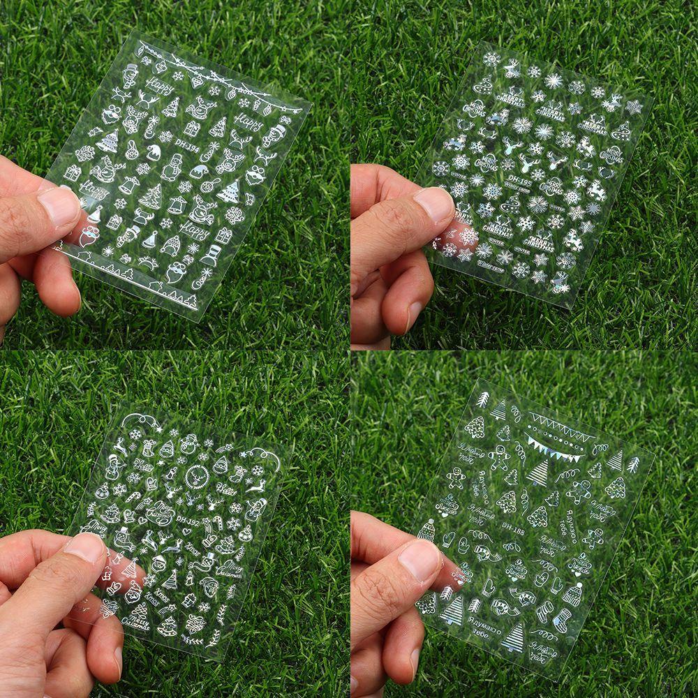 Stiker Kuku Motif Snowflake Warna Silver Untuk Dekorasi Manicure