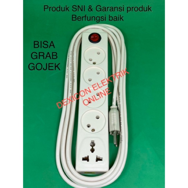 Stop kontak gepang 5 LB +3 mtr/colokan listrik gepeng/stop kontak/sambungan kabel/terminal listrik