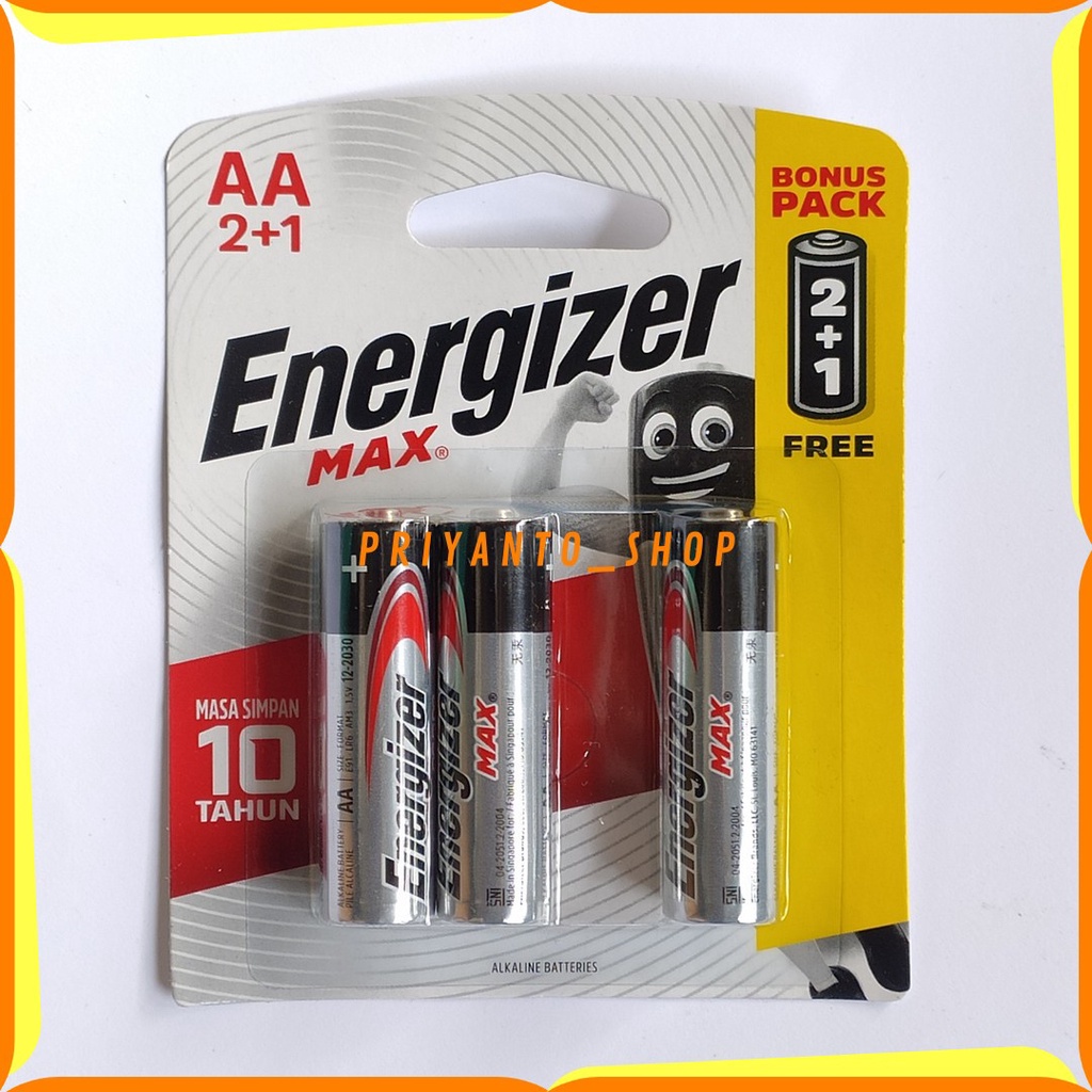 MANTUL BATERAI ENERGIZER MAX AA A2 E91 BP3 B2G1 LR6 1.5V ASLI BONUS 1