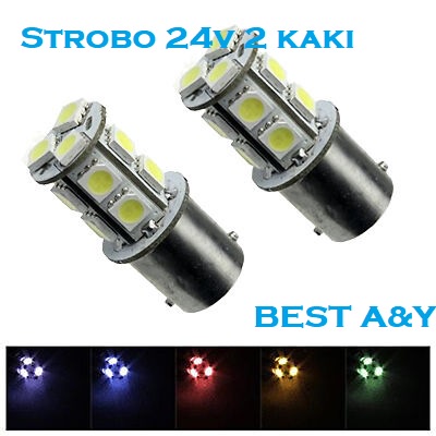 Lampu LED 1157 BAY15D 13SMD 5050 Rem Stop Bayonet Kedip Strobo 24V Truk Bus 24 Volt