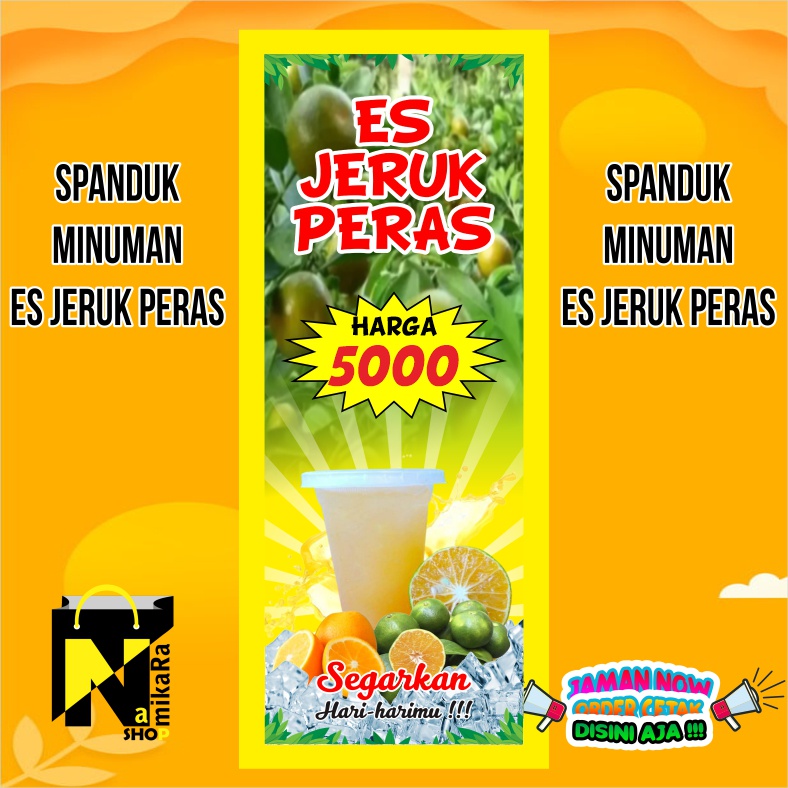 Jual Spanduk Banner Backdrop Es Jeruk Peras Murah Bisa Custom Banner