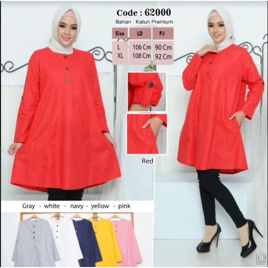 TUNIK Wanita Katun premium