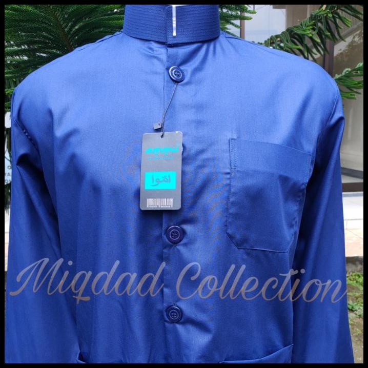 Baju Koko Ammu Collection Original Model Haibah Biru Navy