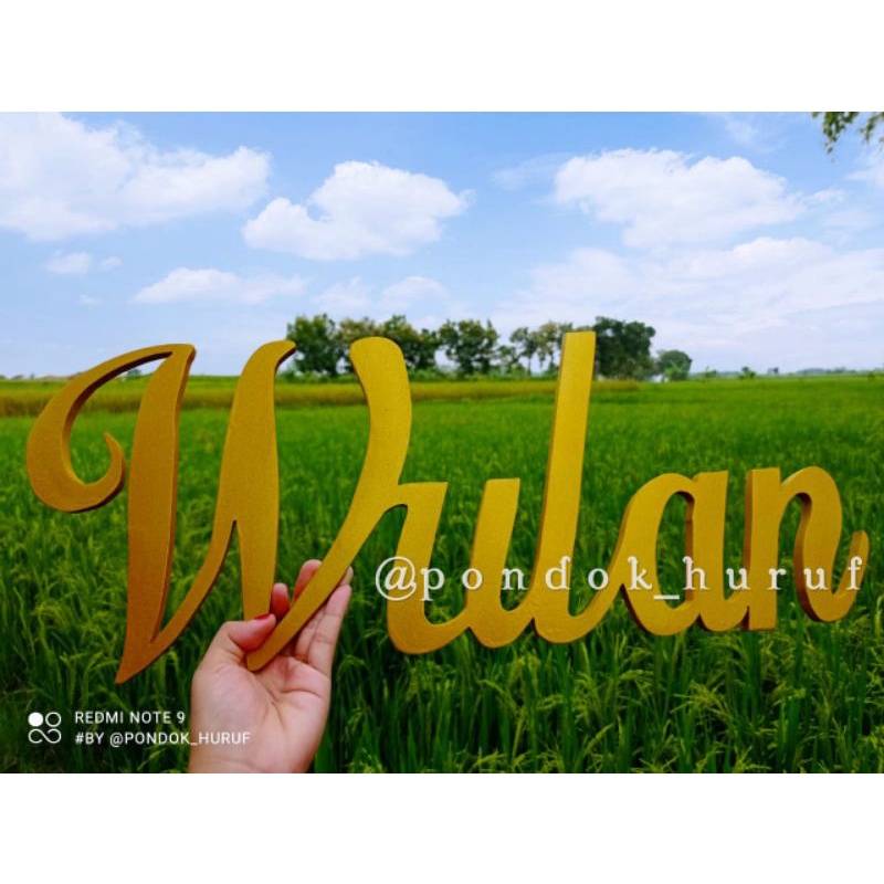 Huruf Kayu UK 20cm / Ukiran Nama Kayu Logo Toko / Kayu Nama Custom / Huruf Timbul