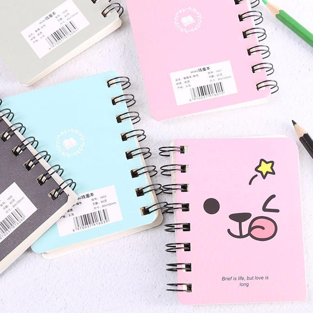 LANFY Kartun Kucing Notepad Kartun Planner Sobek A7 Notebook Alat Tulis Sekolah Buku Latihan Siswa Buku Diary Tangan Akun