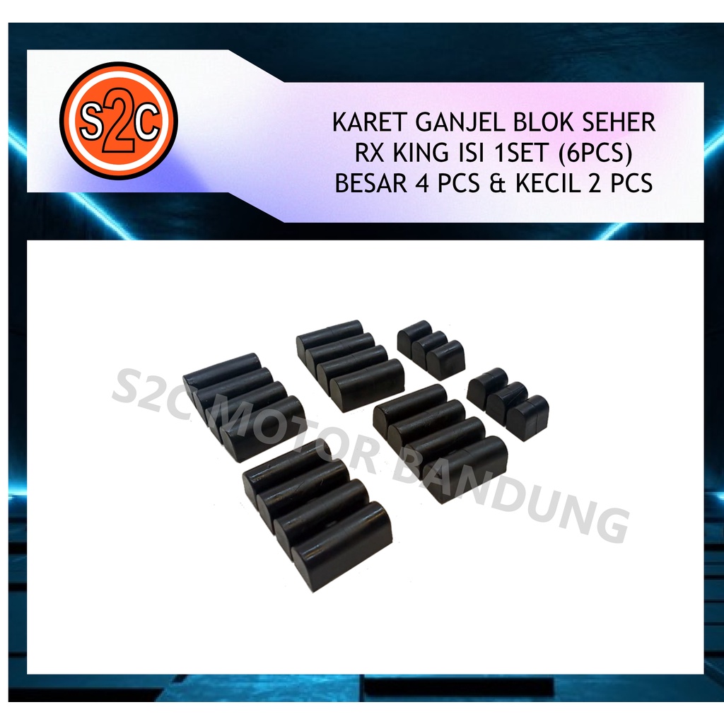 KARET HARMONIKA PEREDAM BLOK SEHER SET RX KING RXKING LOKAL ISI 6 PCS-2